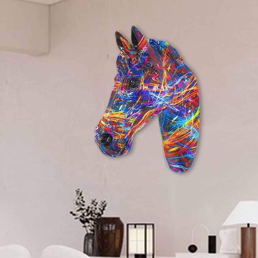 Amazon.co.jp: オフィス用の馬のウォールアート 馬の頭の
